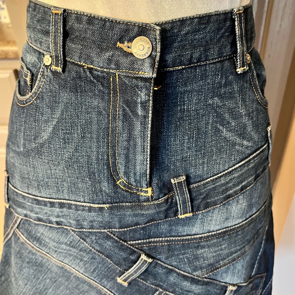 NWOT Burberry Patchwork A-Line Denim Skirt - Never Worn! Perfect Condition! - Picture 7 of 14